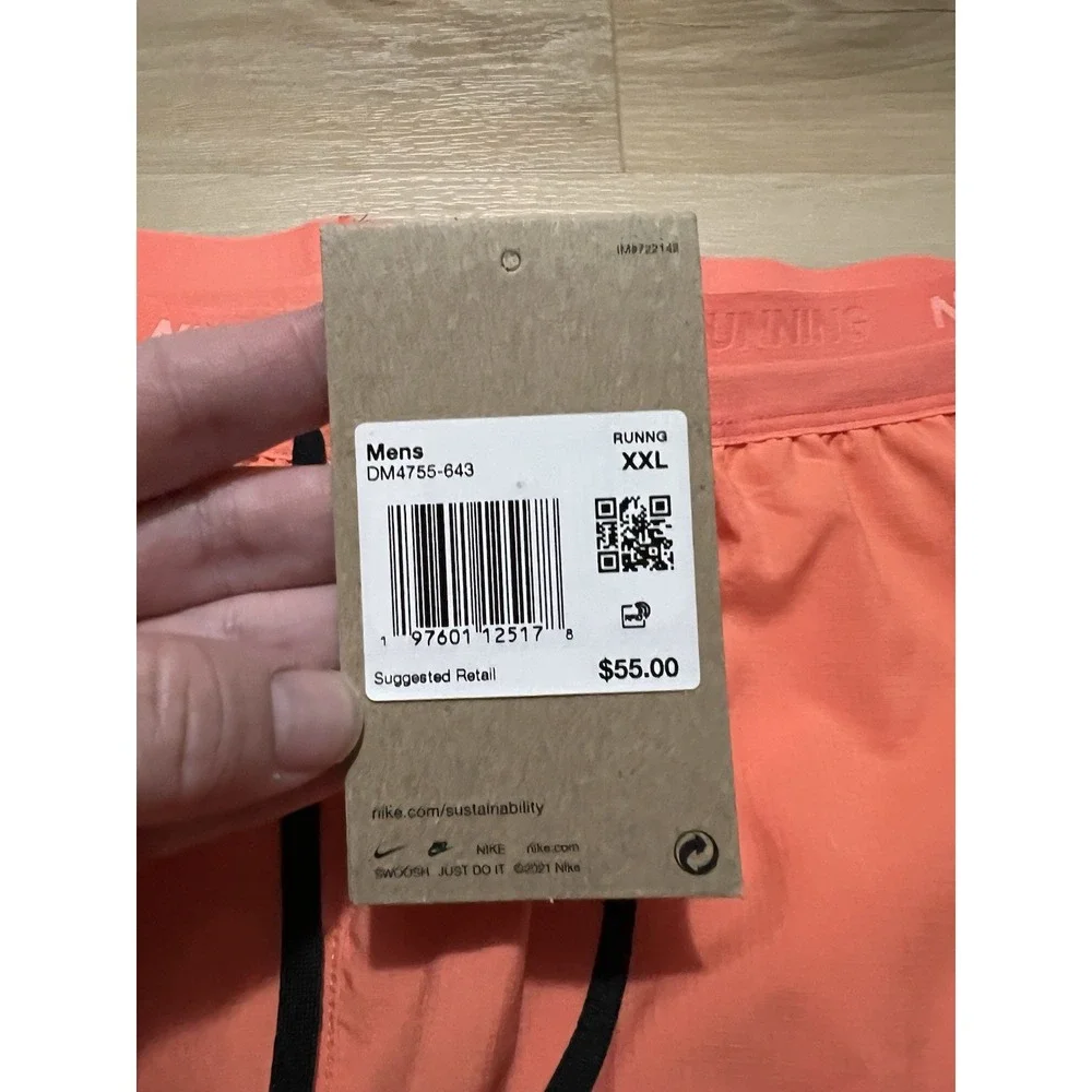 NWT Nike Dri-FIT Stride Men's XXL Brief-Lined Running Shorts DM4755-643‎ Peach